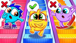 Escalator Safety At The Mall 🤩 | Safety Rules And Healthy Habits+ 🥰 More Funny Kids Cartoons