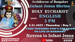 09.01.2025 | Novena Day 5 | English Live Mass | Infant Jesus Shrine, B'lore