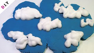 구름안에 구름있다☁️ 클라우드슬라임에 거품비누 넣으면(?) | 액괴실험 | Cloud Slime + Bubble Soap