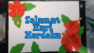 Mudah! cara buat poster Bunga Raya 3D sempena bulan merdeka || kertas berwarna.