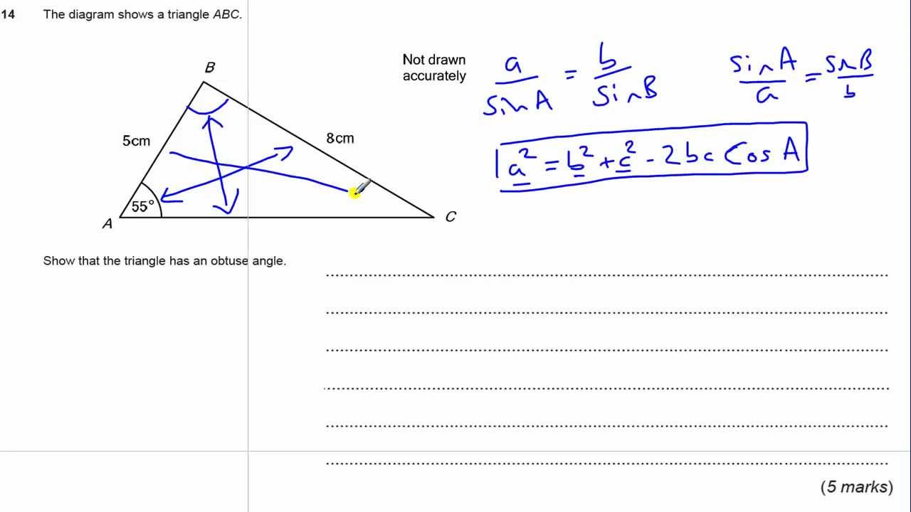 GCSE Maths Revision Exam Paper Practice Sine Rule - YouTube