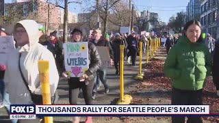 Crowds, leaders gather in Seattle for Women's March, ahead of Trump inauguration | FOX 13 Seattle