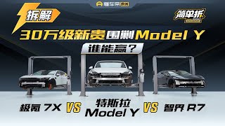 极氪7X、智界R7拆车挑战Model Y！30万级新王能否翻盘？