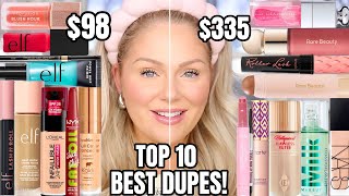 10 *BEST* Drugstore Makeup DUPES 2023 🤩  Face of Dupes High End vs Drugstore Mak