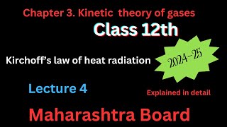 kinetic theory of gases||Lecture 3||Mhtcet || Maharashtra Board 2024-25