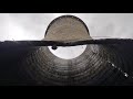 inside derelict cooling tower at Maliq, Albania