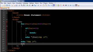 PHP & MySQL Tutorial 32 Break Statement YouTube
