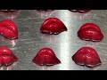 colorful and cute lips candy making amazing handmade japanese street food papabubble