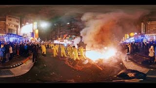 360° Fireworks - Night Procession of the Earth God (Tudigong) at Neihu, Taipei, Taiwan (內湖夜弄土地公)