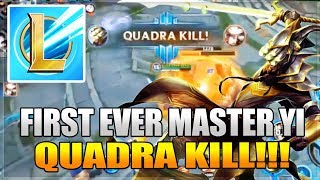 FIRST EVER MASTER YI QUADRAKILL GAMEPLAY IN LEAGUE OF LEGENDS WILD RIFT (Lol Mobile) | Ask VeLL