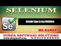 Selenium - Variable Types in Java WebDriver