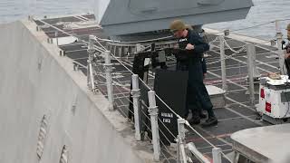 USS Manchester LCS 14 Conducts a Crew Served Weapons Shoot