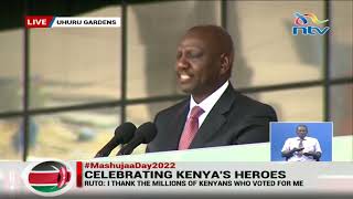 President Ruto pledges to work with all elected leaders as Kalonzo attends #MashujaaDay