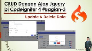 Tutorial CRUD With Ajax Jquery in Codeigniter 4 - #part-3 (Update & Delete)