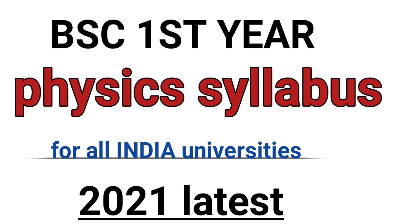 Bsc 1st Year Physics Syllabus |bsc 1st Year Mechanics Syllabus|bsc 1st ...