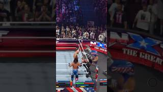 #reymysterio insane power-bomb to #lukegallows #wwe2k24 #wwe #karlanderson #ajstyles #wrestling