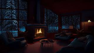 🔴10 hours of atmosphere with crackling fireplace | Cozy winter wonderland | Sound of blizzards!