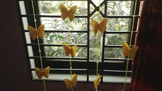 DIY : Butterfly Curtain for Window / Door!! How to Make Butterfly Hanging for Room/Home Decoration!!