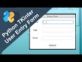 Building a User Entry Form Using Tkinter in Python | Python GUI Programming