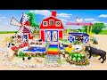 Build a Miniature Country Farm Diorama with Cow Barn and Windmill - Cattle Farm - Barnyard Animals