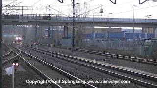 Hector Rail 242.531 La Motta at Upplands Väsby, Stockholm, with Veolia passenger train