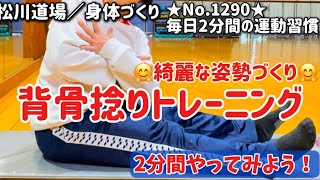 No.1290回／毎日２分間の運動習慣／【綺麗な姿勢トレーニング】身体引締め＆減量＆ダイエット^ - ^自宅で簡単！代謝UP！