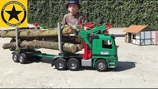 BRUDER TRUCKS Mercedes Actros Logging Truck in Jack's bworld Forest