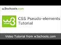 W3Schools CSS Pseudo-elements Tutorial