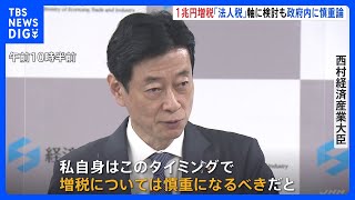 防衛増税1兆円強“法人税”軸に検討　西村経産大臣「このタイミングで増税は慎重になるべき」｜TBS NEWS DIG