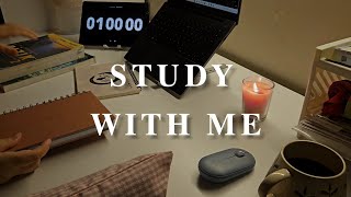 Study With Me For 1 Hour/ Late night study/ background music/ dark academia