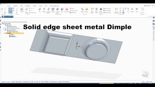 #59 Solid edge tutorial sheet metal Dimple | Dimple in solid edge