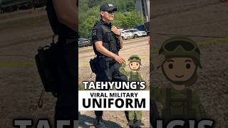 BTS Taehyung Stuns Fans In Military Uniform 😎 #shorts