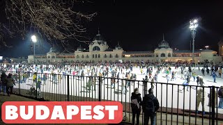 Budapest Városliget - City park - Stadtpark - Ice Rink - Vajdahunyad Castle [4k Ultra HD 60fps ]