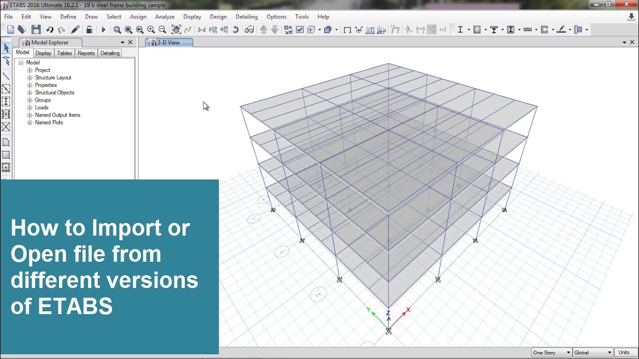 CSI ETABS - 25 How To Open Or Import ETABS File Into Different Versions ...