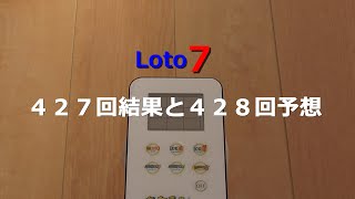 【ロト７】４２７回結果と４２８回予想♪