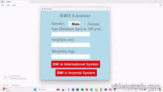 BMI Calculator GUI powered by Tkinter Python
