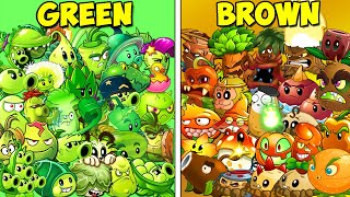 Team GREEN vs BROWN-ORANGE Plants - Who Will Win? - PvZ 2 Team Plant vs Team Plant