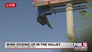 Wind whips the Las Vegas Valley