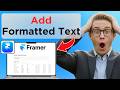 How To Add Formatted Text In Fields In Framer (Easy Guide)