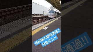 信太山駅、特急はるか京都行き高速通過!!