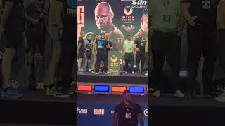 Tyson Fury's friend Isaac Lowe SHOVES opponent Hasibullah Ahmadi at weigh in