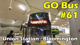 4K GO Bus 61 Ride From Union Station To Bloomington GO (Richmond Hill) (Duration 1h 20min)