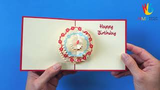 How To Make a Cake Popup Card For Birthday