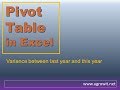 Ms Excel Pivot Table show Variance between last year and this year/ Percentage Change Ms Excel Pivot Table show Variance between last year and this year/ Percentage Change