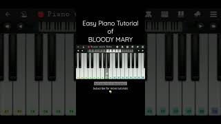 Bloody Mary | Lady Gaga | Wednesday | Easy Piano Tutorial Short
