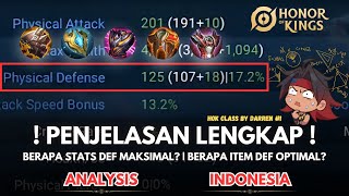 SEMUA PLAYER HOK WAJIB TAHU! Berapa Stats DEF Maksimal di HOK? Berapa Banyak Item DEF yang Optimal?