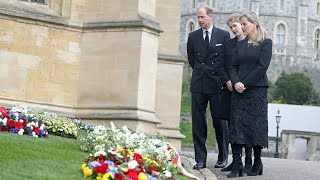 Prince Philip: Earl and Countess of Wessex view flowers at St George's Chapel