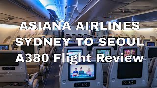 ASIANA AIRLINES 아시아나 FLIGHT REVIEW - OZ602 Sydney - Seoul A380 Economy