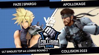 Collision 2023 -  Sparg0 (Cloud) VS ApolloKage (Snake) - Top 64 - Losers Round 2