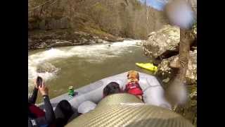 First Bellyak Descent of Stairstep Rapid on Big Laurel River, Hot Springs, NC 4/13/13